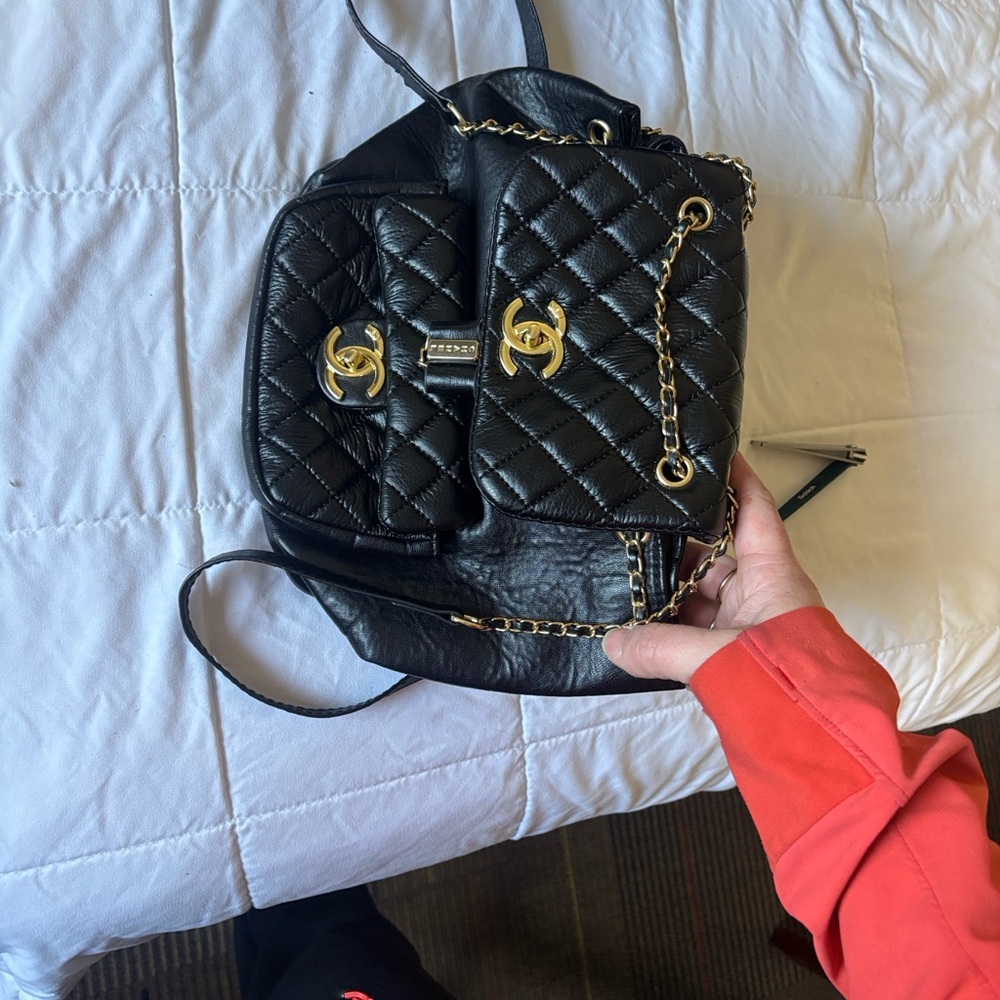 24k Gold Vintage Chanel Duma Backpack